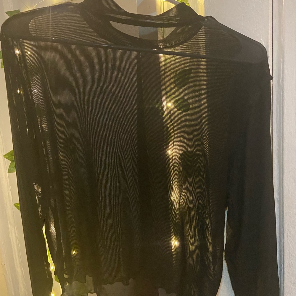 SHEIN see-thru long sleeve top